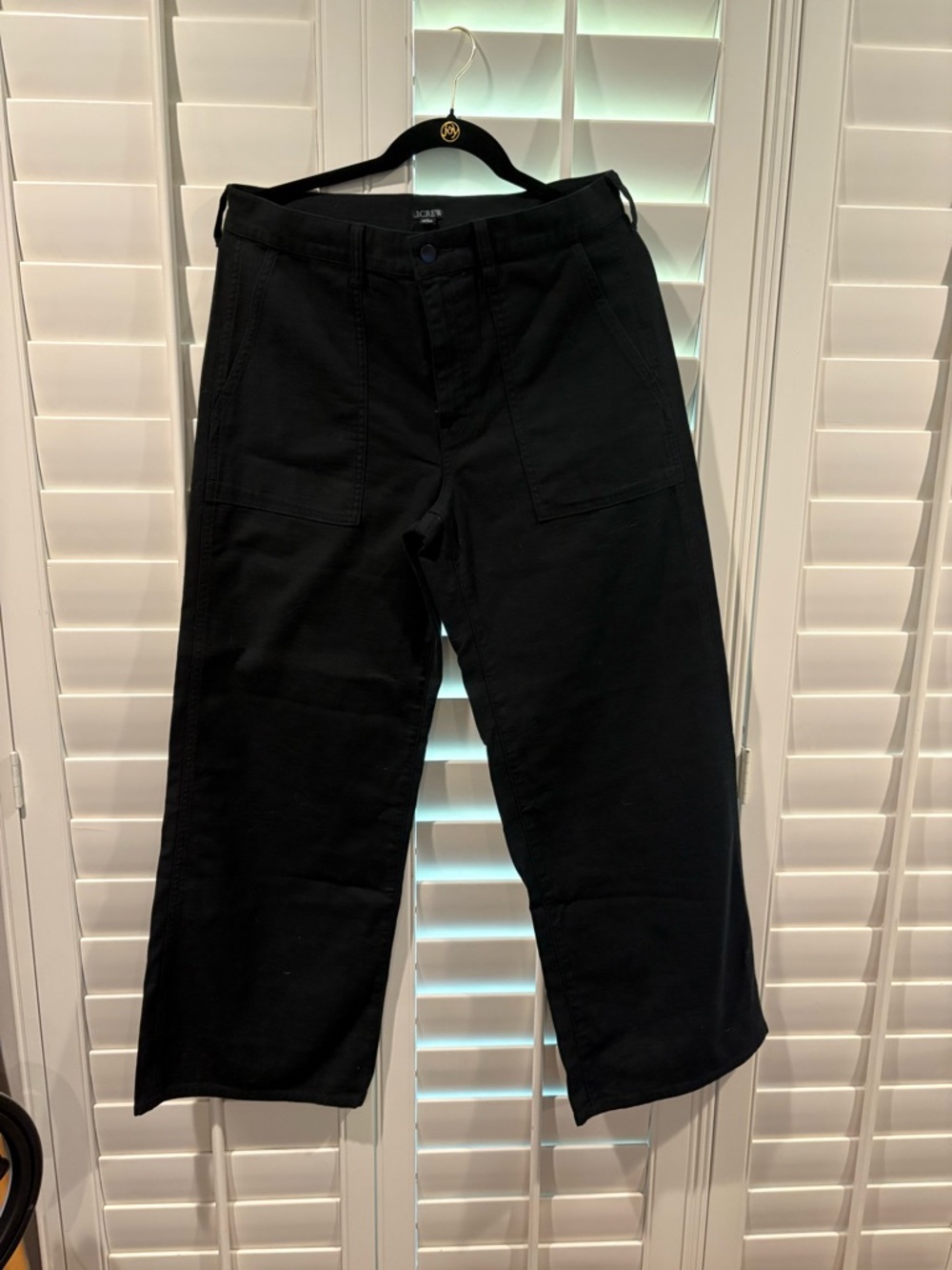 Black womens wide leg cotton canvas pants by Jcrew new with tags
